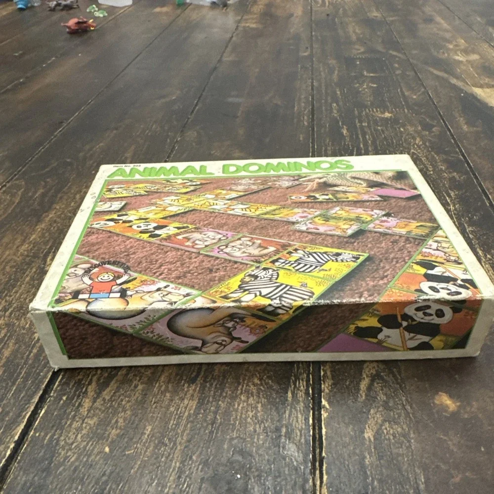 Vintage 1984 Discovery Toys Animals Dominos Matching Game Large Pieces